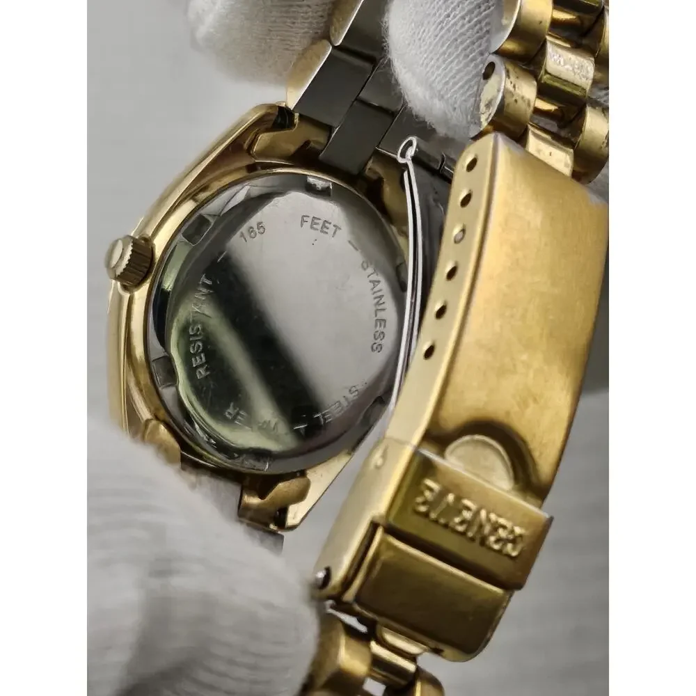 Ladies GENEVE Watch Presidential Bezel Date New Battery Crystal Dial Runs Nice!